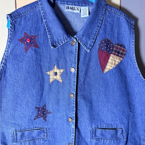 Vintage 90’s Patchwork Denim Vest- Size:3XL - Picture 5 of 6